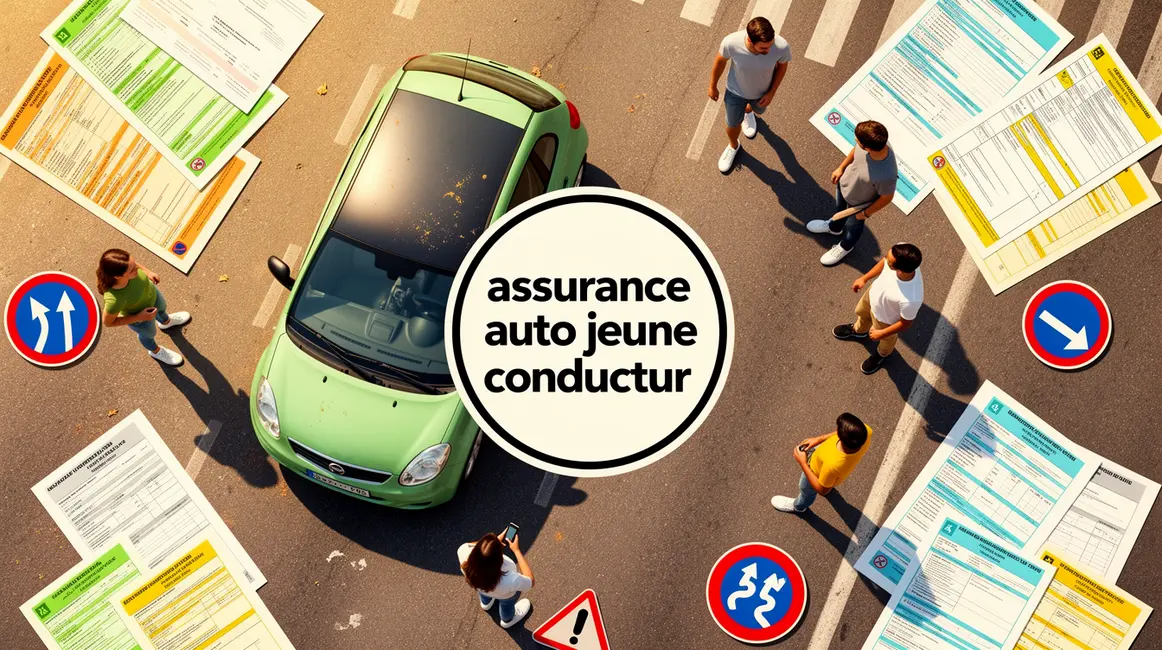 assurance auto jeune conducteur voiture vue du dessus