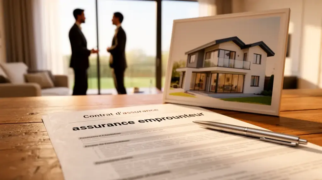 assurance emprunteur vue d'ensemble maison moderne sur contrat