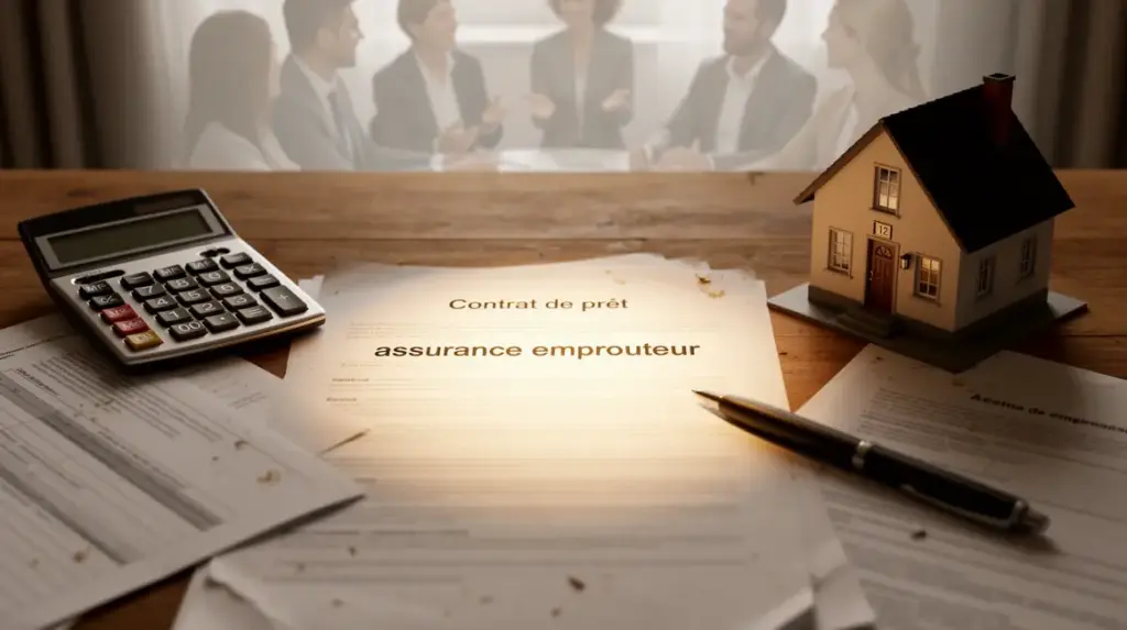 visuel table contrat calculatrice maison miniature assurance emprunteur