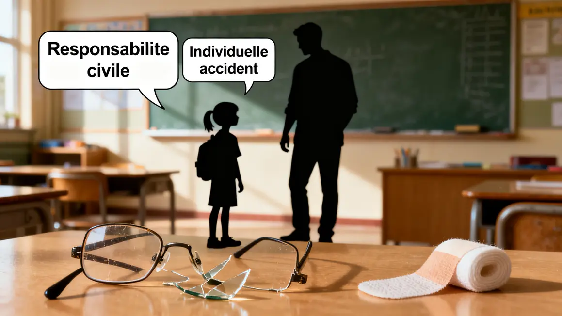 Silhouettes enfant adulte bulles responsabilite civile individuelle accident