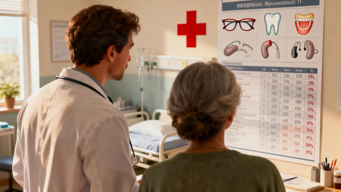 Tableau mutuelle santé et symboles médicaux