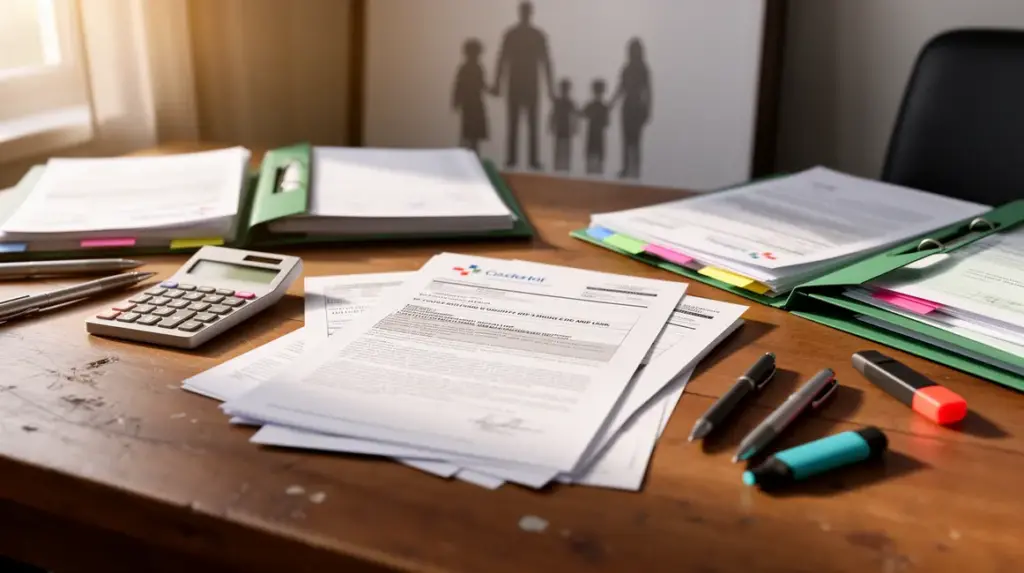 illustration complementaire sante bureau calculatrice famille