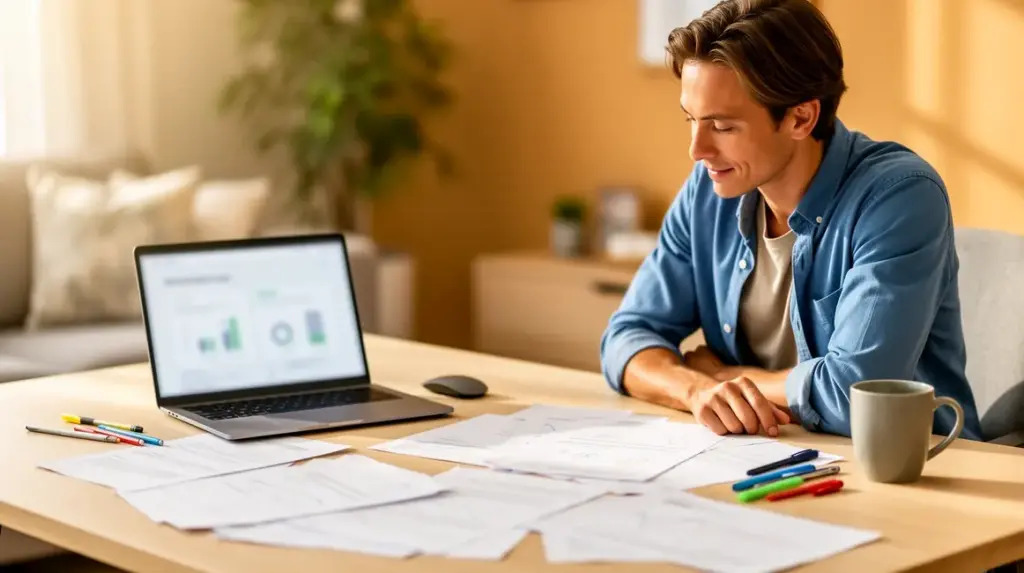 bureau lumineux avec tableau comparatif mutuelle sante petit budget