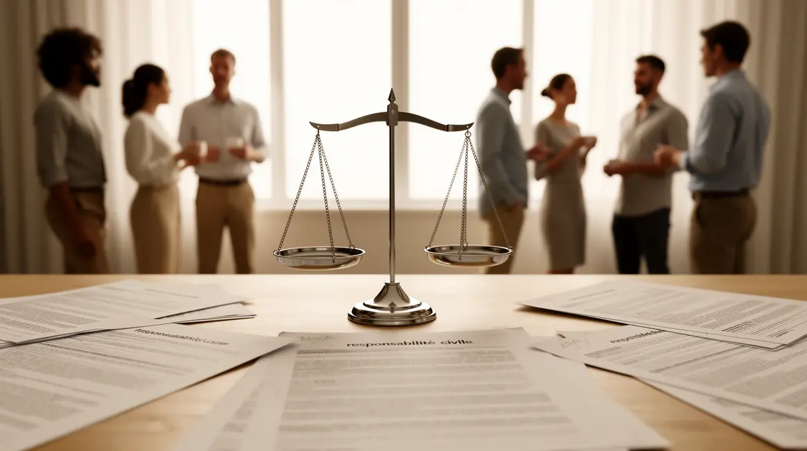 responsabilité civile : checklist avant de se lancer 7 Balance justice et papiers d'assurance responsabilite civile
