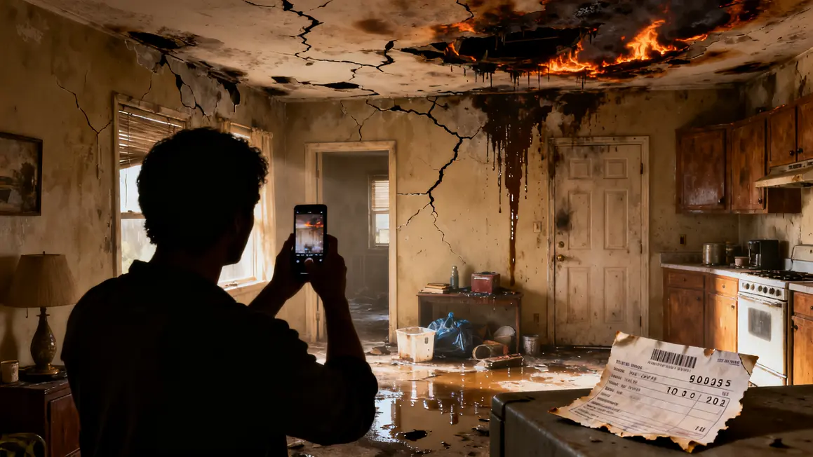 photo sinistre logement murs fissures