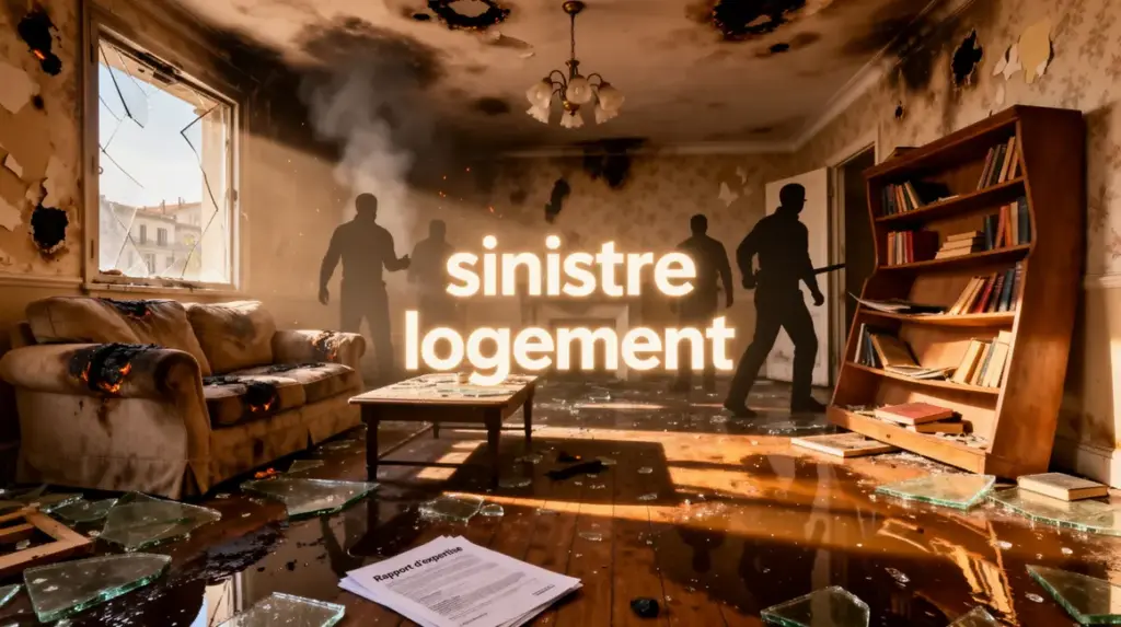 Appartement endommage sinistre logement eau feu verre