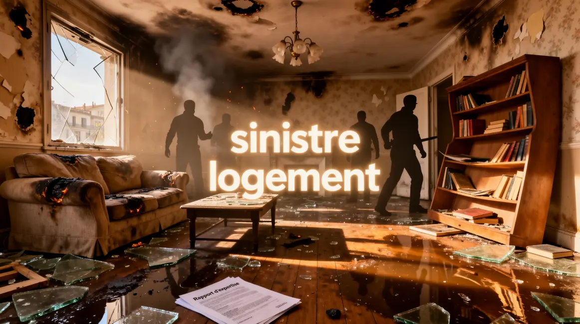 Appartement endommage sinistre logement eau feu verre