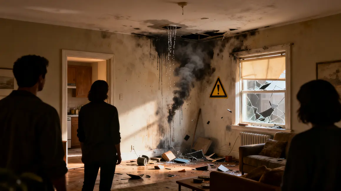 sinistre logement : avantages, limites et alternatives 2 sinistre logement fuite d'eau et mur noirci