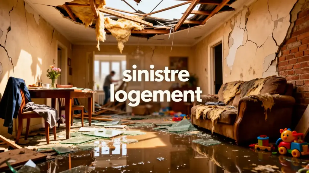 sinistre logement vue générale logement endommagé