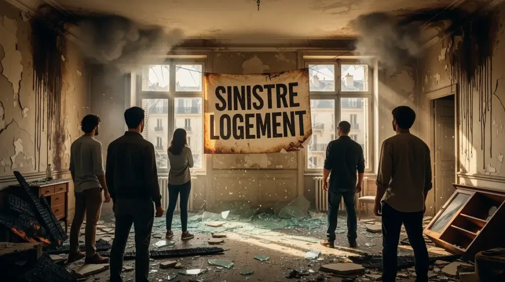 sinistre logement traces degats eau fumee debris urgence