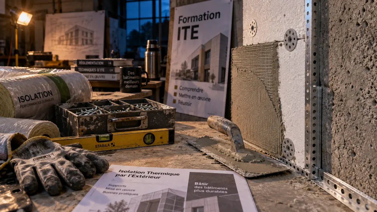 Centre de formation isolation thermique : pose ITE en atelier