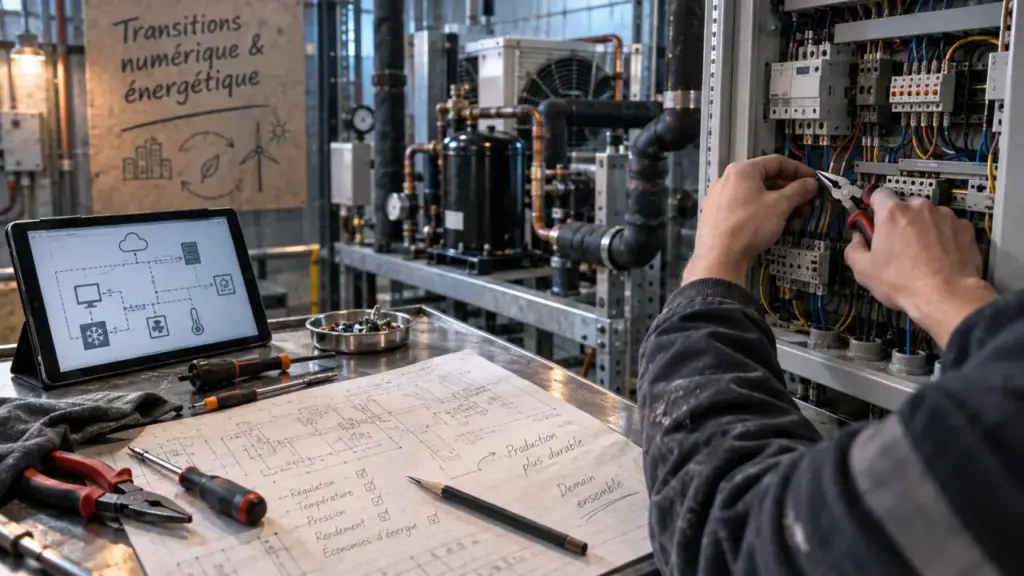 Atelier électricité et numérique pour la transition numérique et énergétique, tableau électrique et plan réseau
