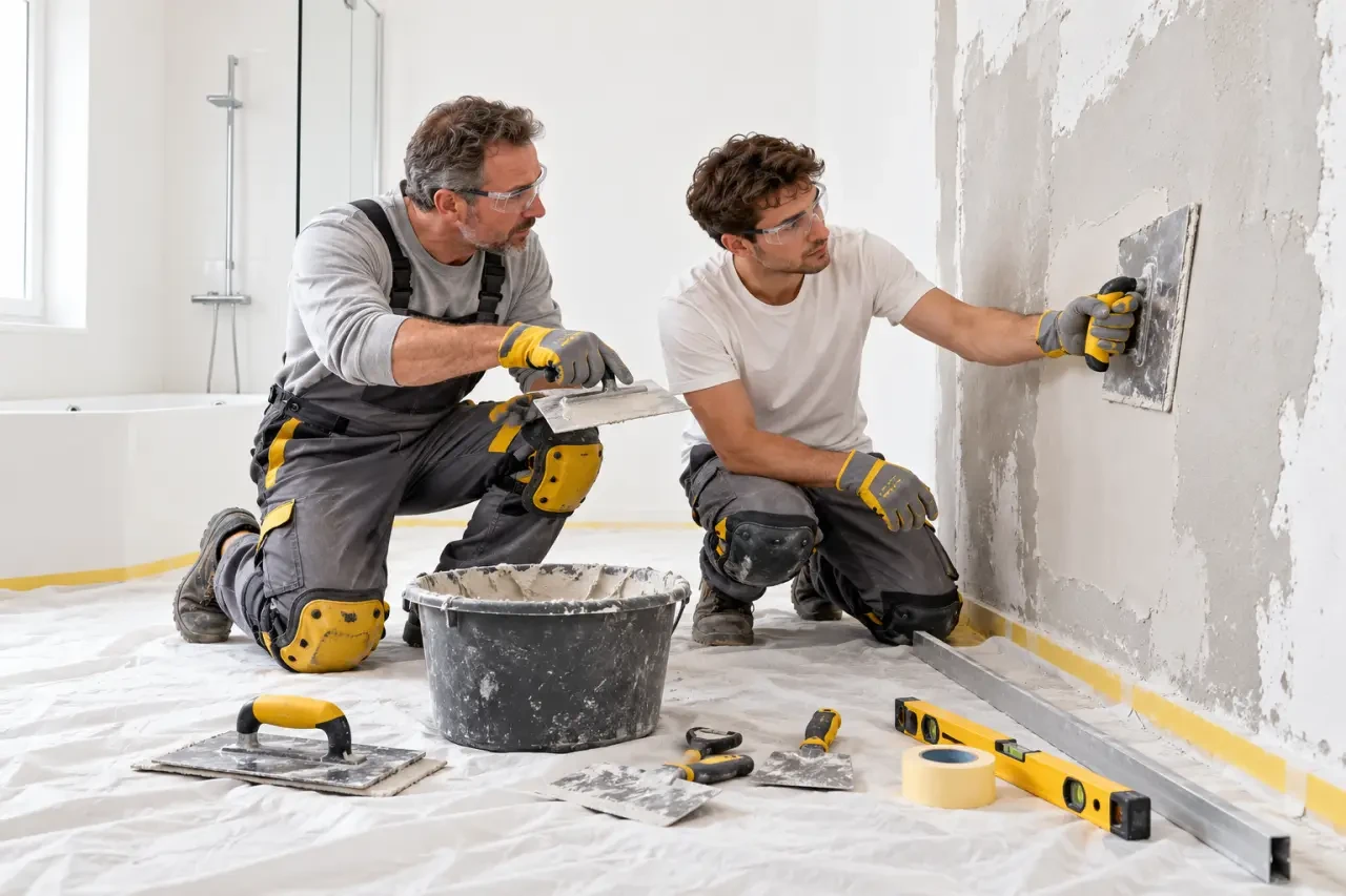 Coaching travaux à Reims : apprendre chez soi ou se former sur un chantier réel ? 2 Coaching travaux à Reims avec accompagnement pratique pour préparer un mur avant la pose de carrelage