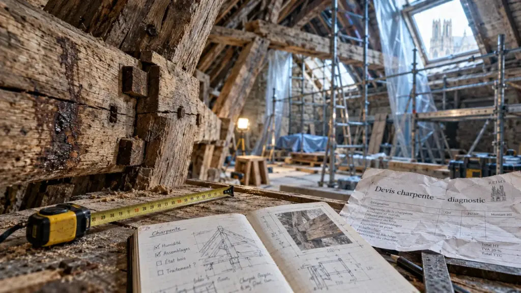 Travaux de charpente Reims : devis moins cher, essentiel à vérifier